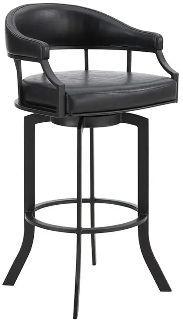 Armen Living Edy Black Swivel Counter Stool