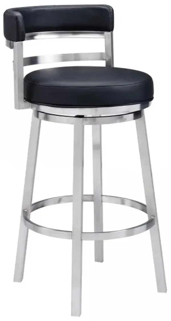 Armen Living Madrid Black 30" Bar Stool