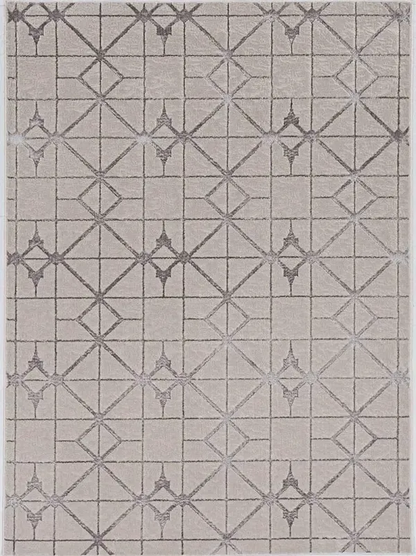 KAS Rugs Luna Ivory/Silver Elements 8'x11' Rug