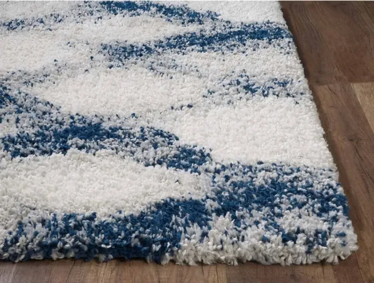 KAS Rugs Phoenix Blue/Ivory Diamond 5'x8' Area Rug