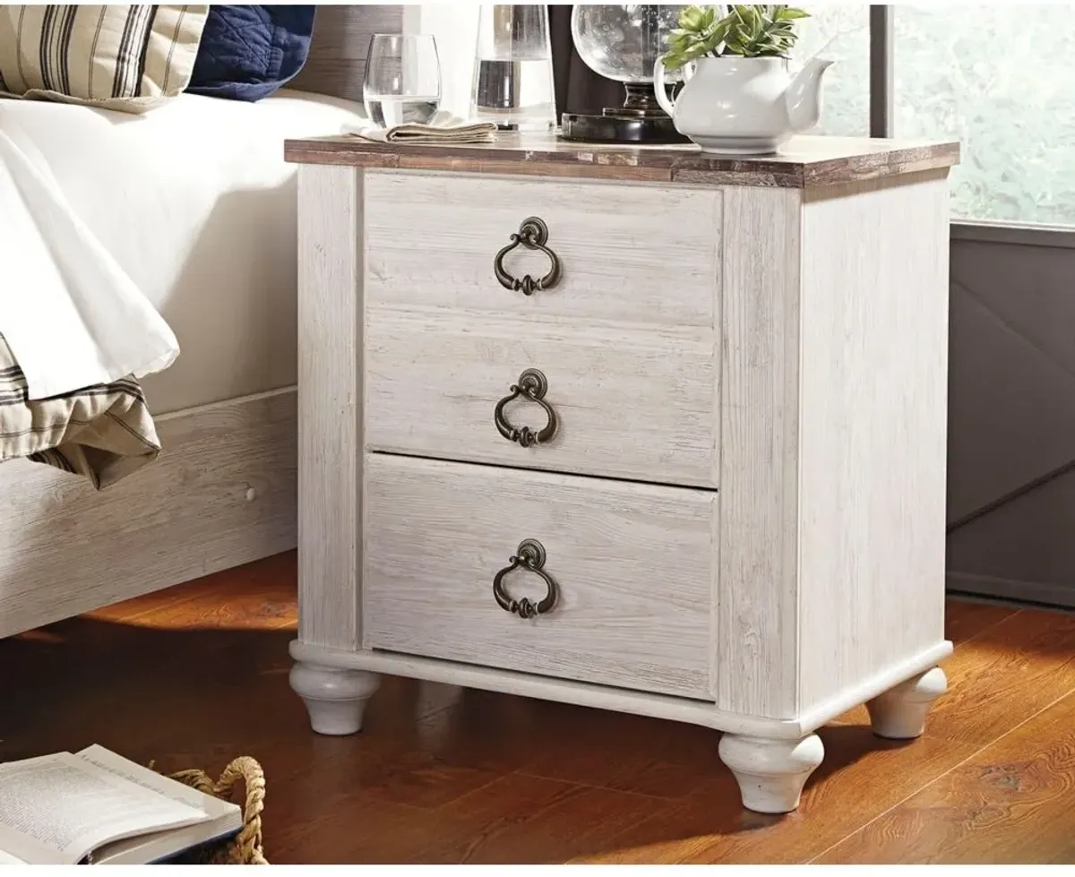 Signature Design by Ashley® Willowton 2-Piece Whitewash Twin Panel  Bed Set
