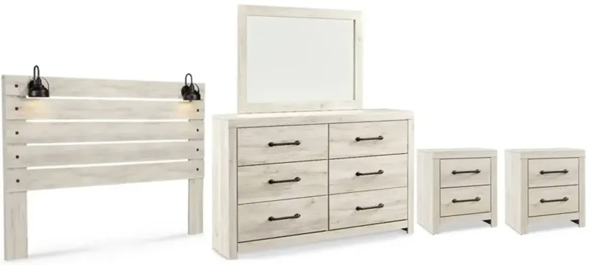 Signature Design by Ashley® Cambeck 5-Piece Whitewash King Panel Headboard Bedroom Set