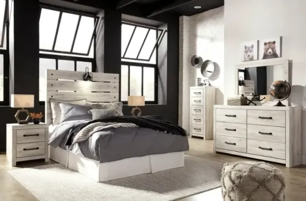 Signature Design by Ashley® Cambeck 2-Piece Whitewash Queen Panel Storage Bed Set