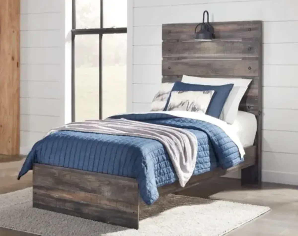 Signature Design by Ashley® Drystan 2-Piece Brown Twin Panel Bed Set