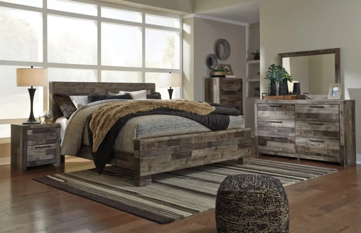 Benchcraft® Derekson 2-Piece Multi Gray Queen/Full Panel Storage Bed Bedroom Set