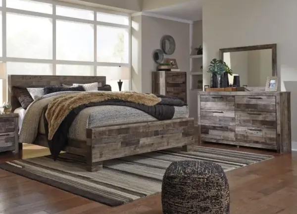 Benchcraft® Derekson 3-Piece Multi Gray King Panel Bed Set