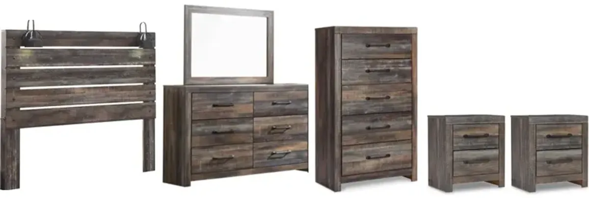 Signature Design by Ashley® Drystan 6-Piece Brown Queen Panel Headboard Bedroom Set