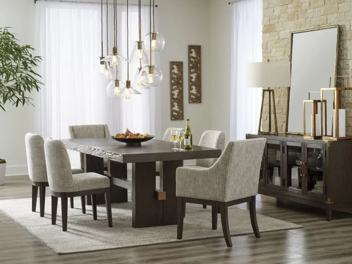 Signature Design by Ashley® Burkhaus 10-Piece Dark Brown Dining Table Set