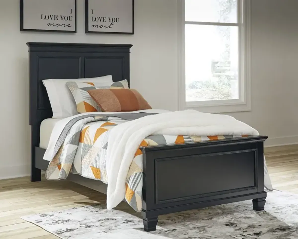 Signature Design by Ashley® Lanolee 4-Piece Black Twin Panel Bedroom Set