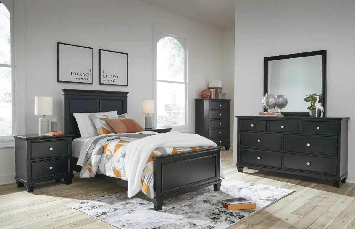 Signature Design by Ashley® Lanolee 4-Piece Black Twin Panel Bedroom Set