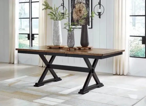 Signature Design by Ashley® Wildenauer 6-Piece Brown/Black Dining Table Set