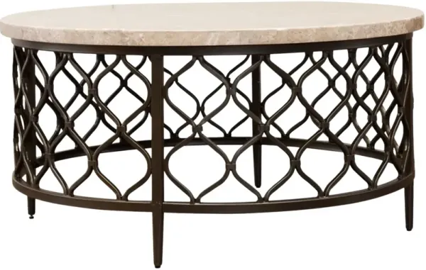 Steve Silver Co. Roland White Cocktail Table with Bronze Base