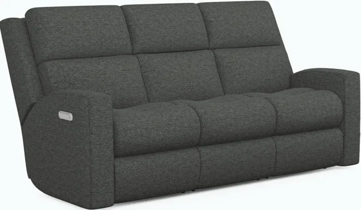 Flexsteel® Midnight Power Reclining Sofa with Power Headrest and Lumbar