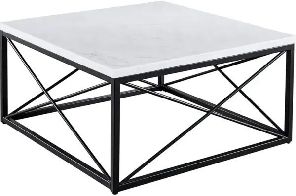 Steve Silver Co. Skyler White Cocktail Table with Black Base