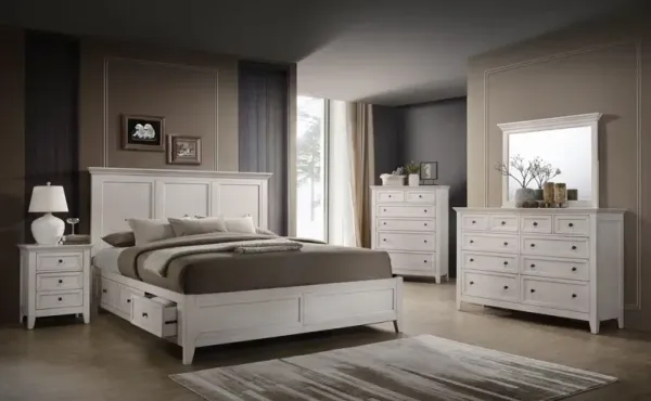 Intercon San Mateo 3-Piece Rustic White King Storage Bedroom Set