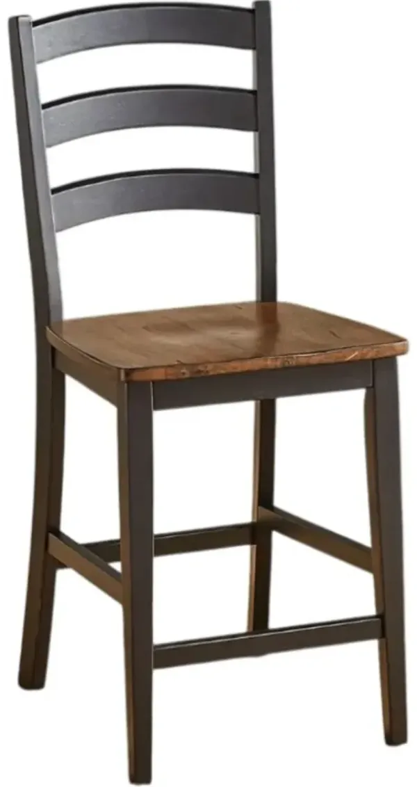 A-America® Stormy Ridge Chickory/Slate Black Ladderback Counter Stool