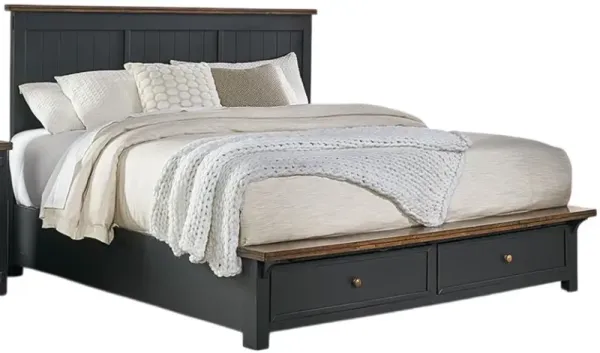 A-America® Stormy Ridge Chickory Black Queen Storage Panel Bed