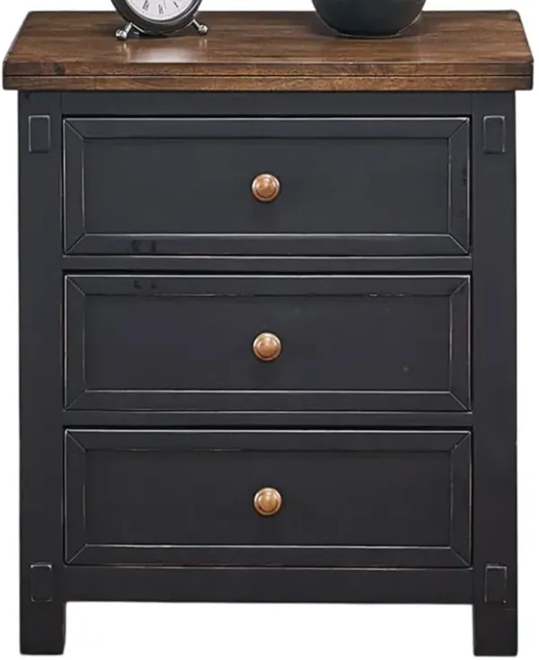 A-America® Stormy Ridge Chickory Black Nightstand