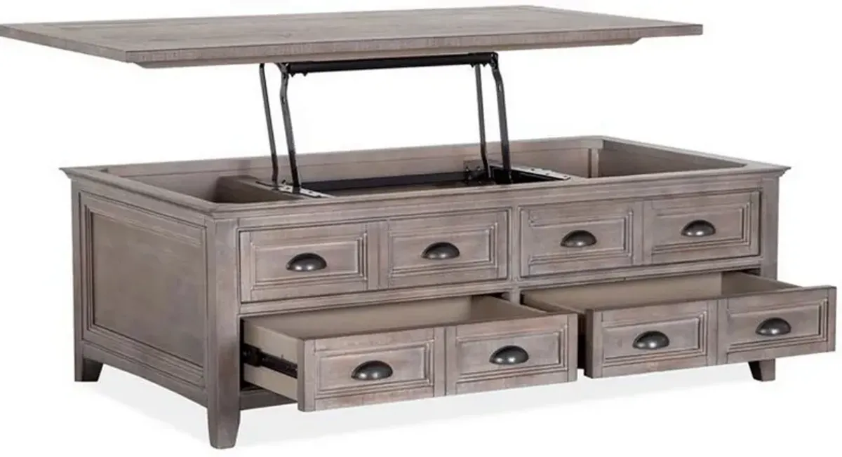 Magnussen Home® Paxton Place Dovetail Grey Lift Top Storage Cocktail Table with Casters
