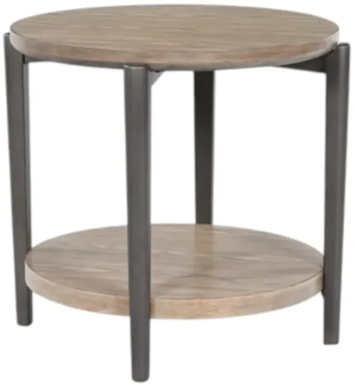 Signature Design by Ashley® Dyonton Light Grayish Brown Top End Table with Gunmetal Base