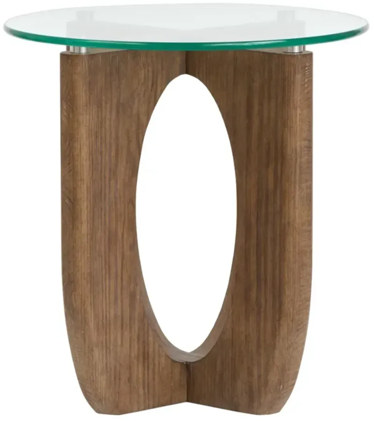 Magnussen Home® Lainey Glass Top End Table with Almond Base