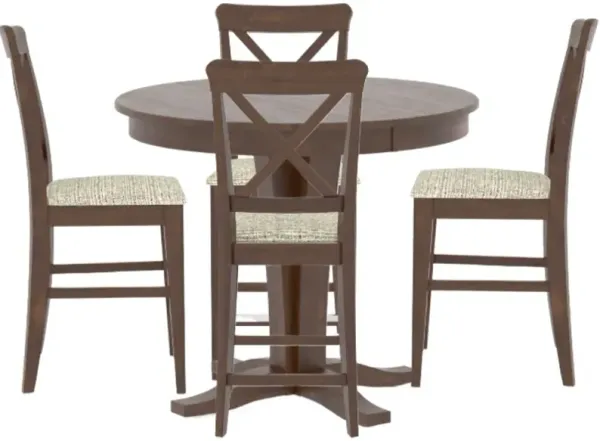 Canadel Gourmet 5-Piece Cognac Washed Counter Dining Set