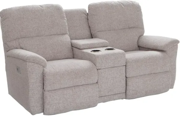 La-Z-Boy® Brooks Stone Power Reclining Loveseat with Console and Headrest