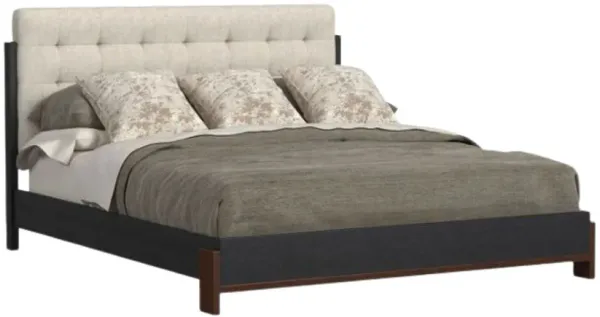 Flexsteel® Waterfall Ebony King Upholstered Panel Bed