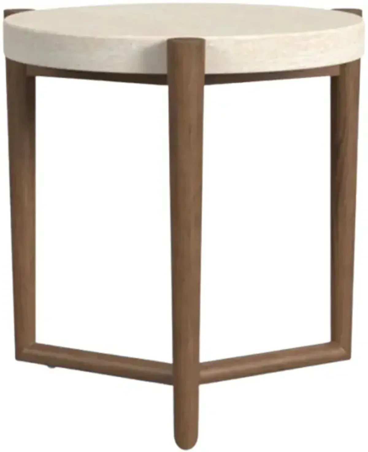 Flexsteel® Verona White Accent Table with Pebble Brown