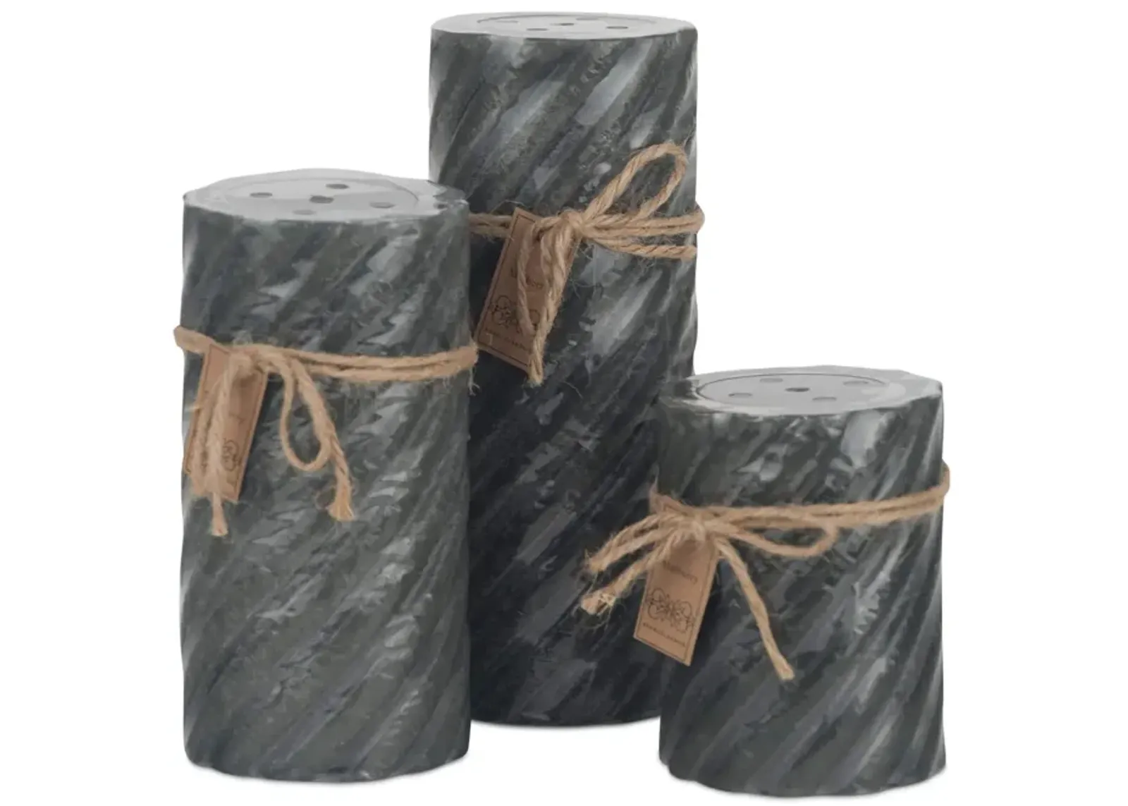 Grey Mulberry Gear Wheel Pillar Candle