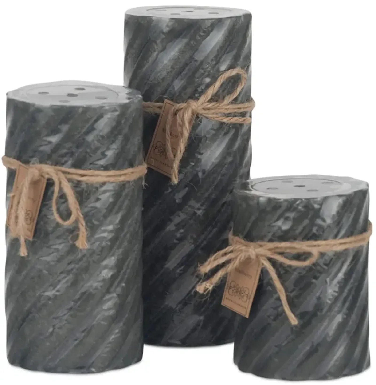 Grey Mulberry Gear Wheel Pillar Candle