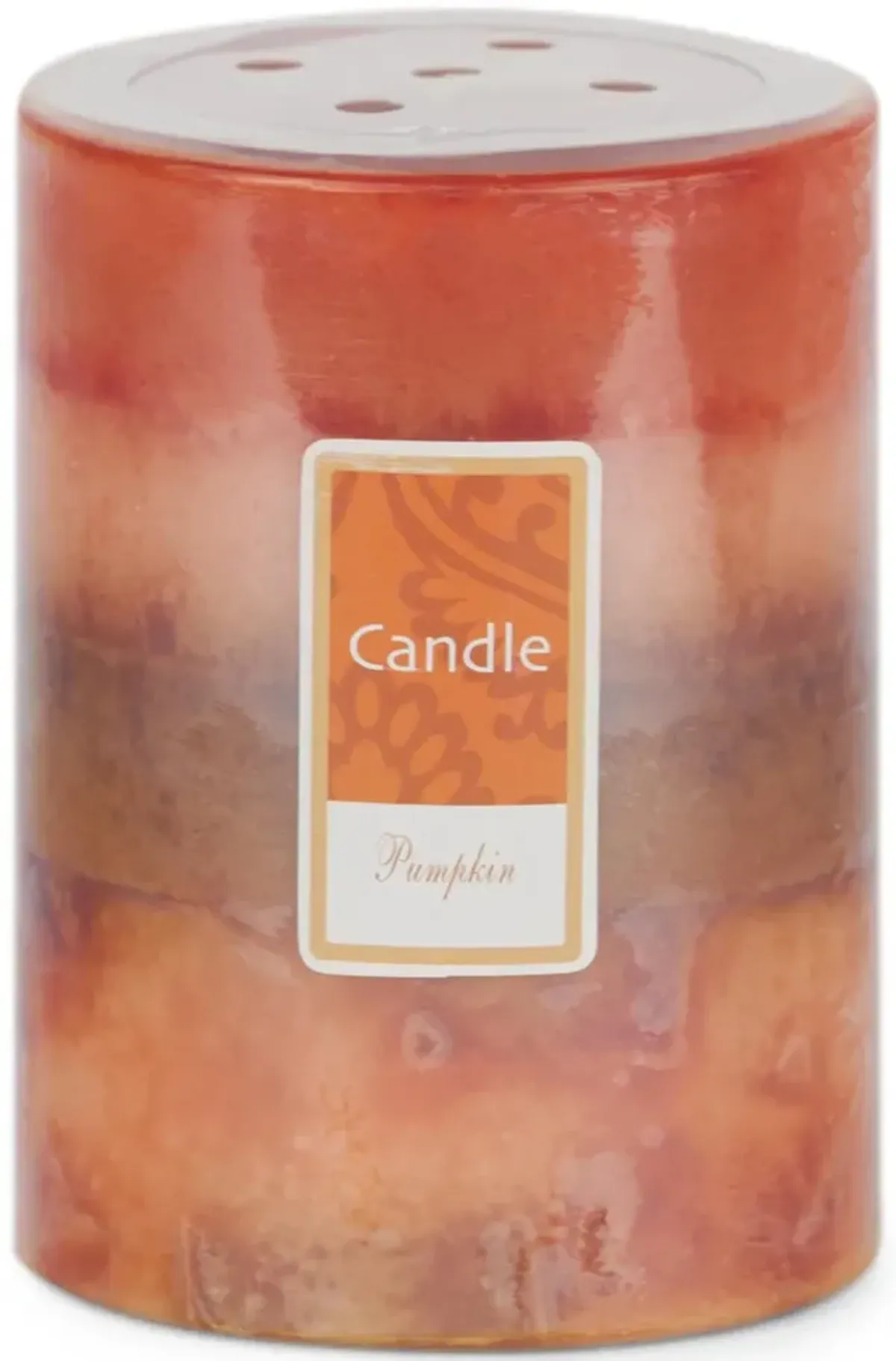 Orange Pumpkin Pillar Candle - Small