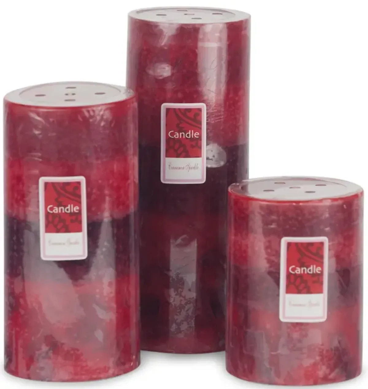 Red Cinnamon Pillar Candle - Large