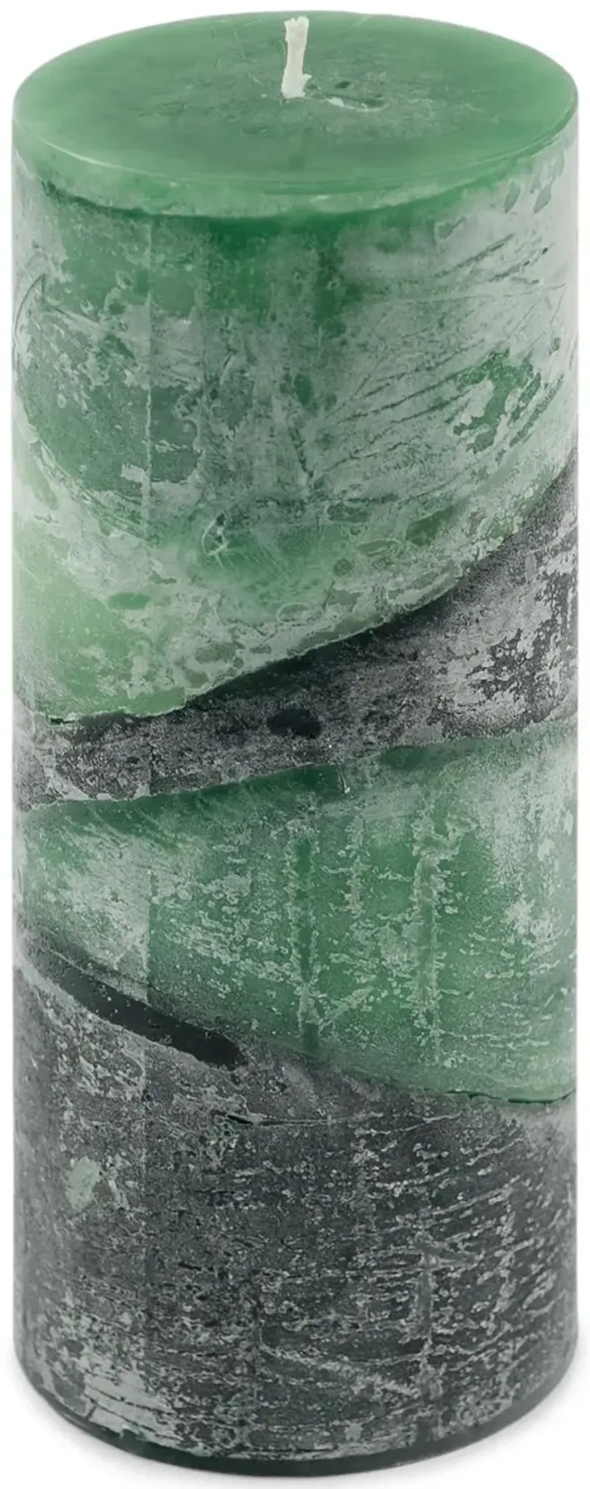 Green Eucalyptus Zigzag Pillar Candle