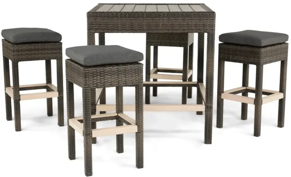 Vista Driftwood 5 Piece Patio Bar Set