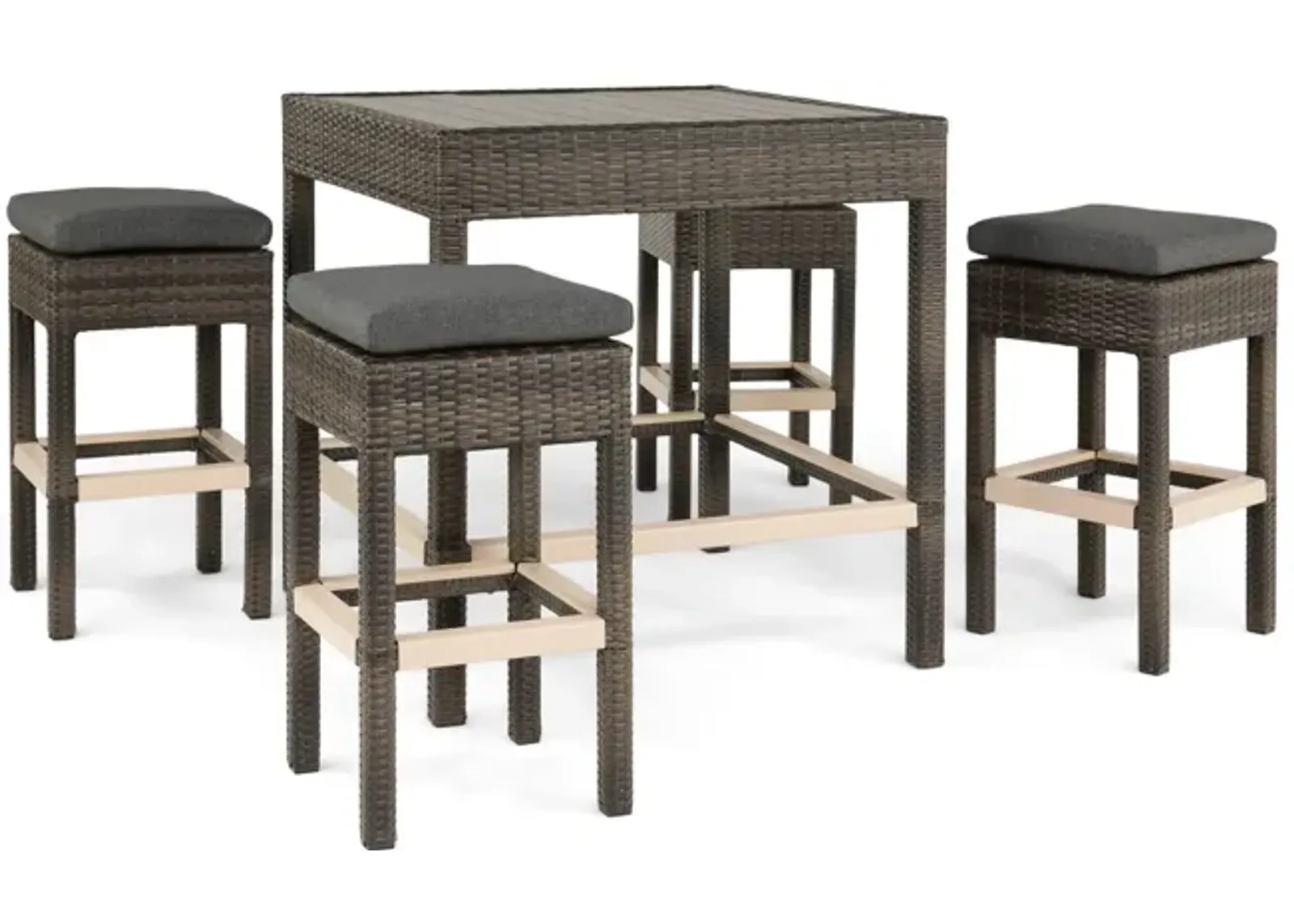 Vista Driftwood 5 Piece Patio Bar Set