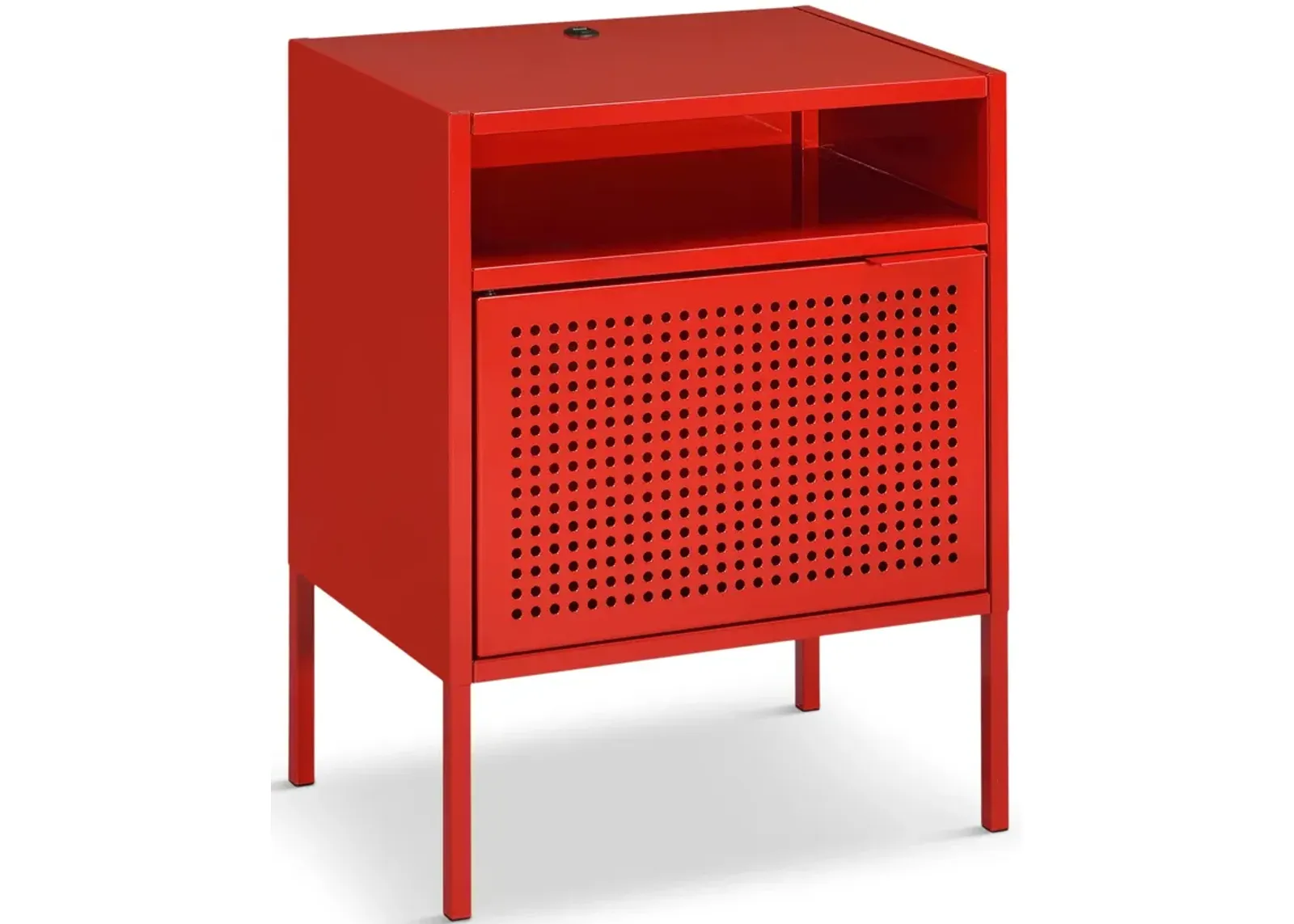 Jax Metal Nightstand - Red