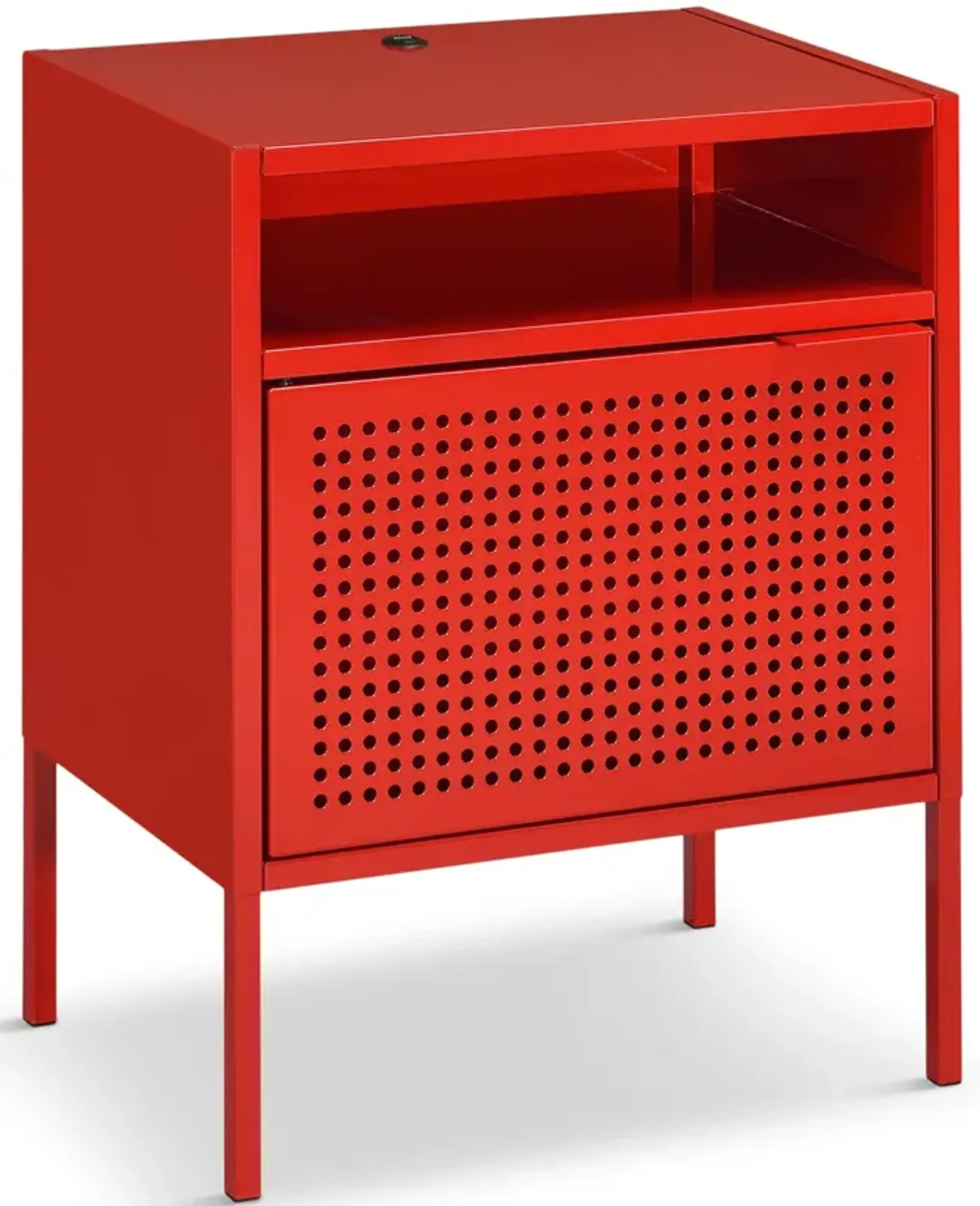 Jax Metal Nightstand - Red