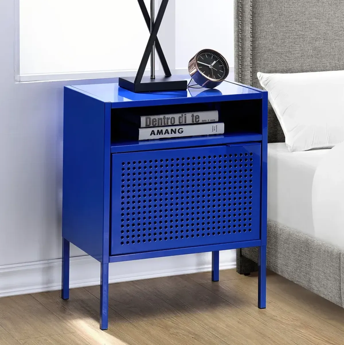 Jax Metal Nightstand - Blue