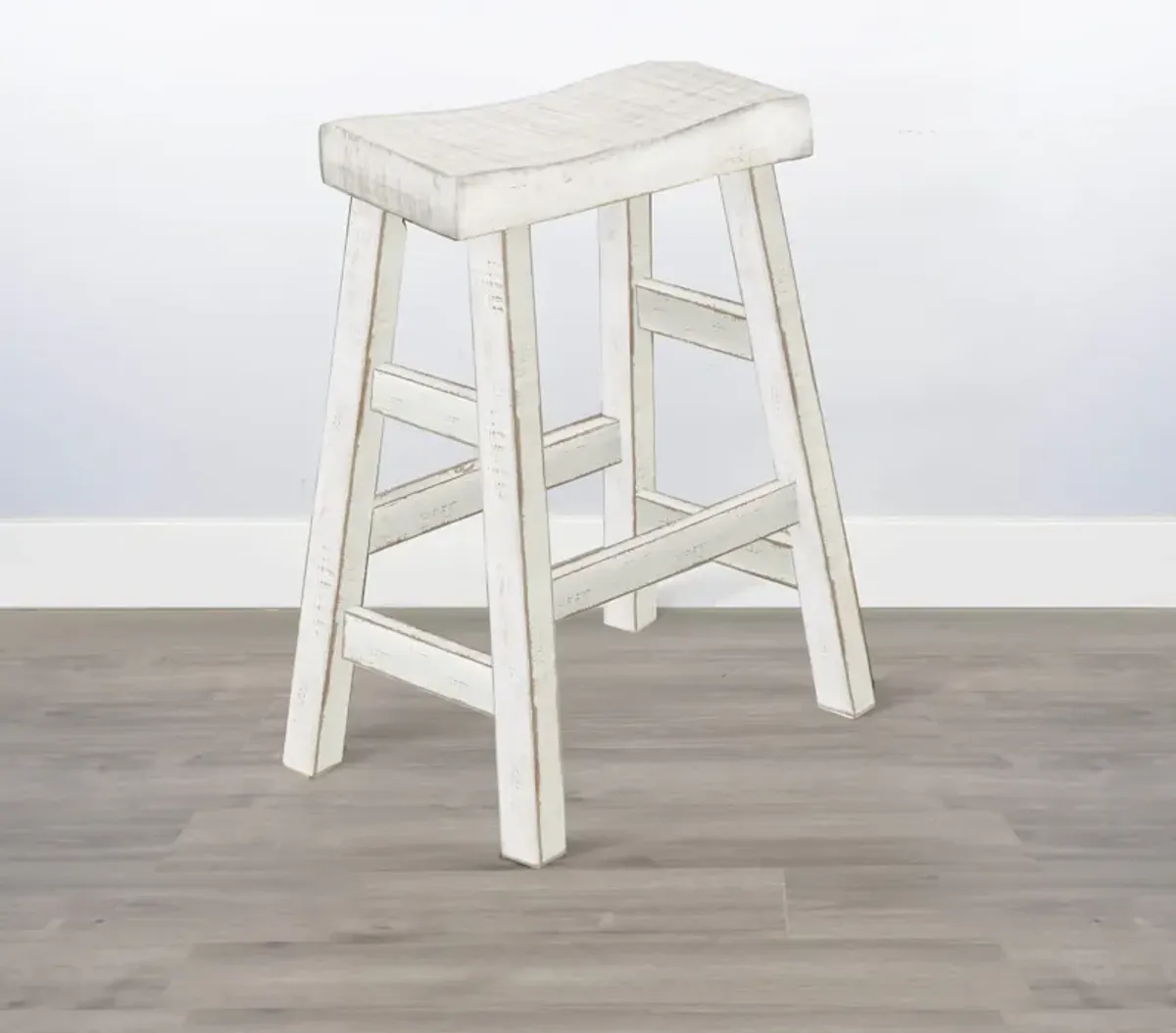 Captiva 30  Saddle Stool-White Sand Finish