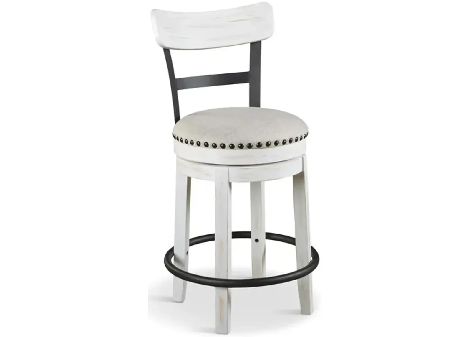 Farmhouse Swivel Seat Counter Stool - White