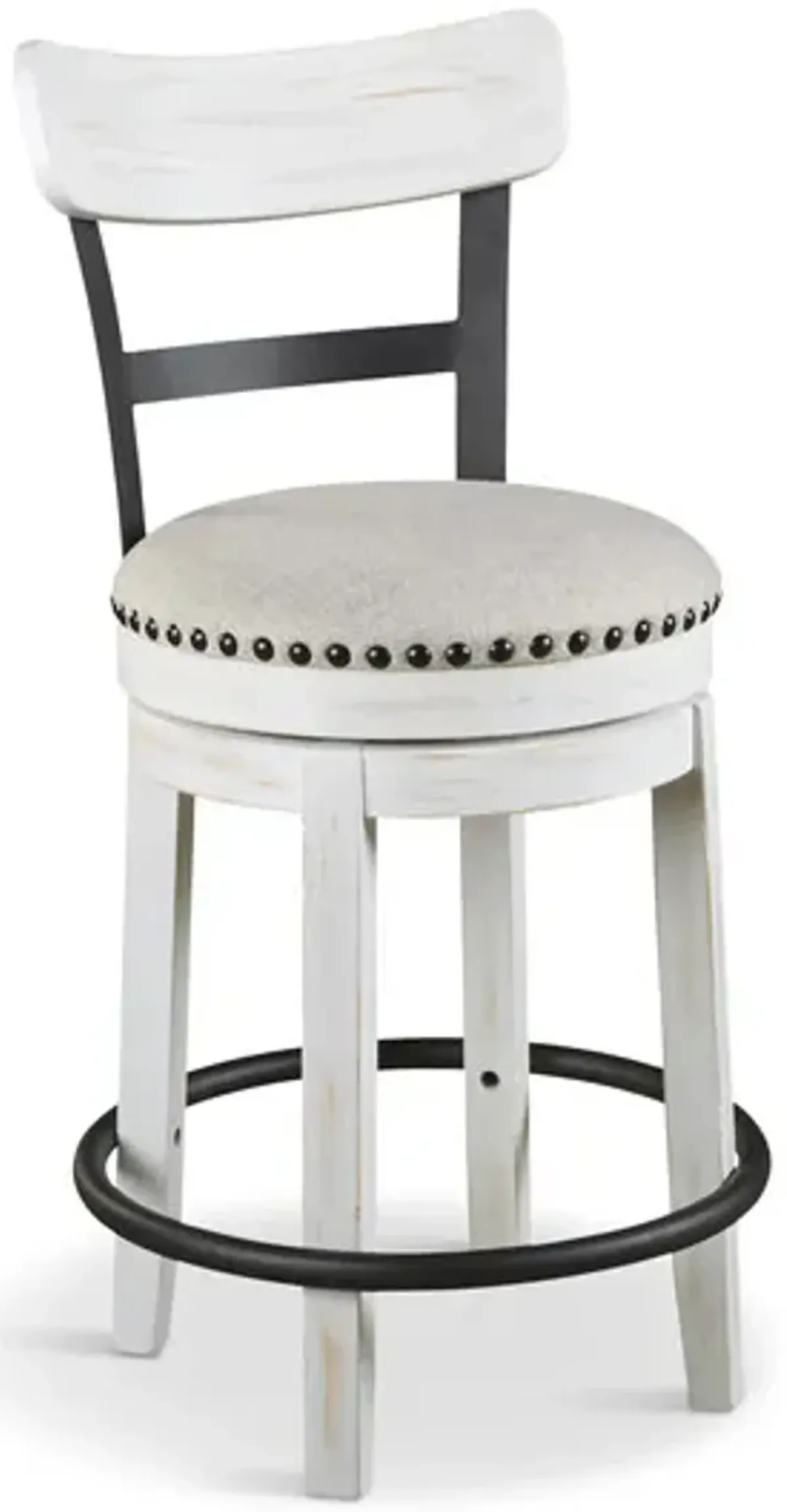 Farmhouse Swivel Seat Counter Stool - White