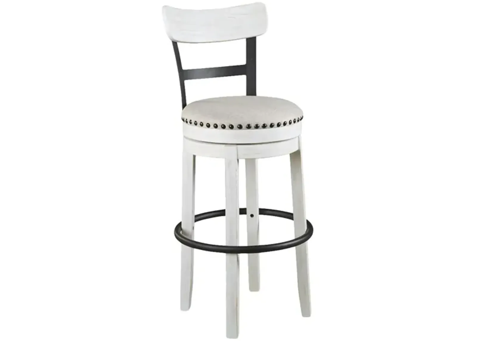 Farmhouse Swivel Seat Bar Stool - White