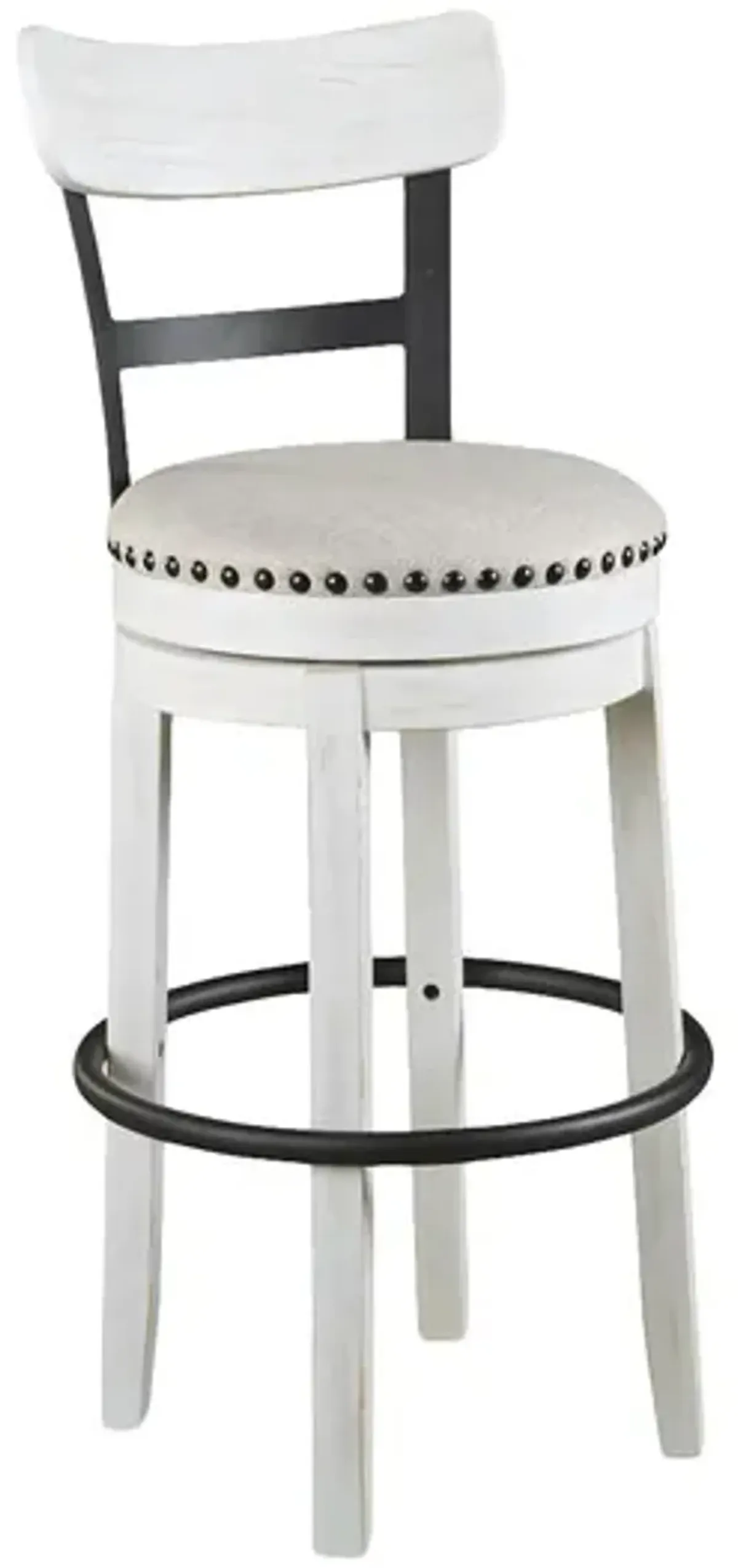 Farmhouse Swivel Seat Bar Stool - White