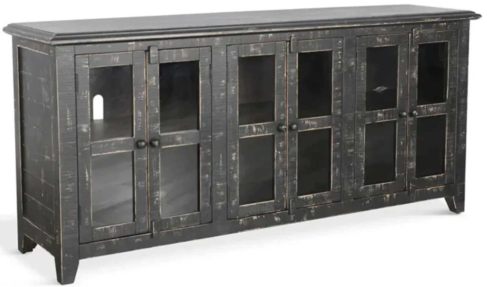 Captiva Glass Front Media Credenza - Black Sand