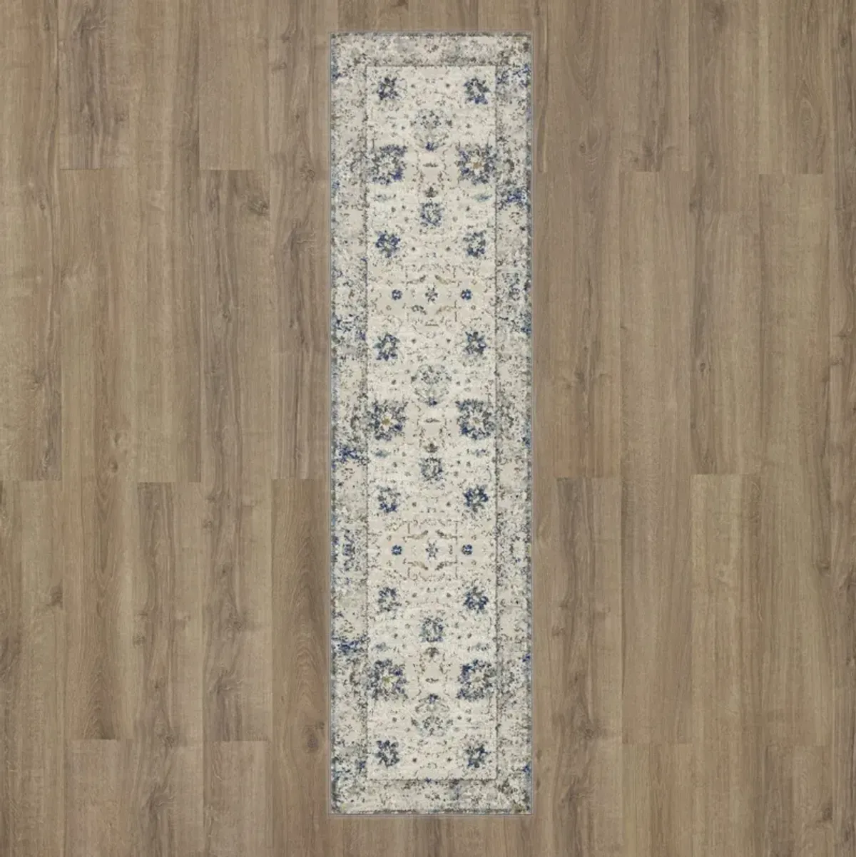 Cleopatra Evesham Grey Dark Blue Area Rug - 2 0  X 8 0 