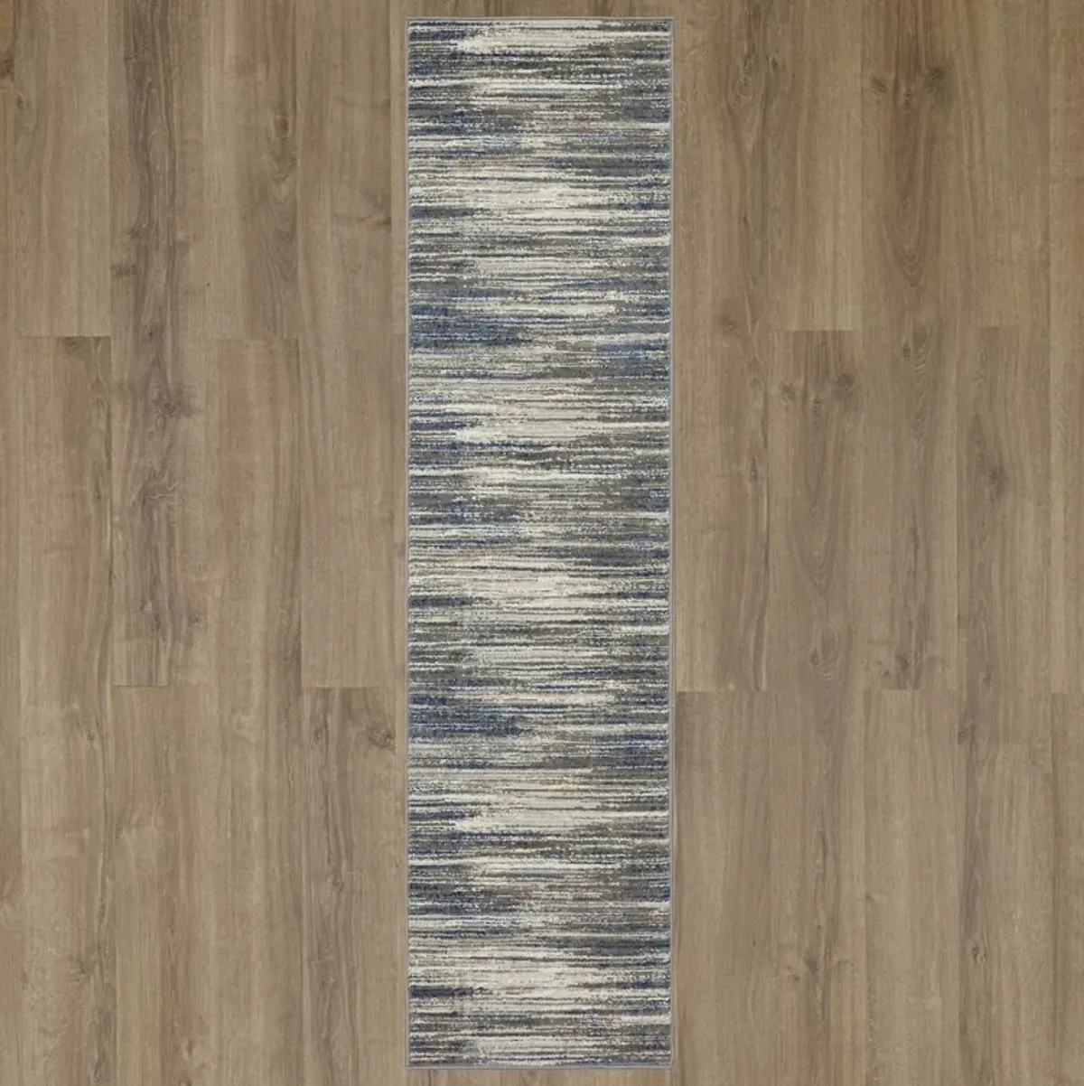 Cleopatra Bell Place Grey Dark Blue Area Rug - 2 0  X 8 0  