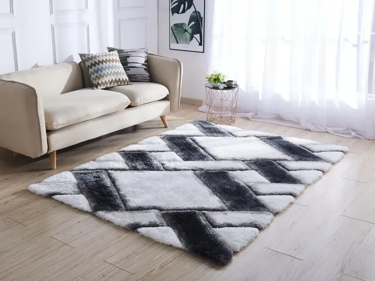 Mateos Grey White - 3 6  X 5 6  Area Rug