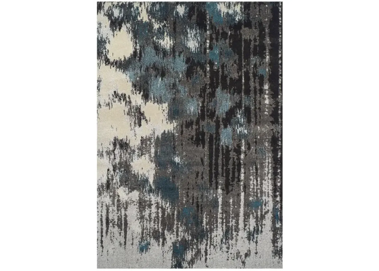 Modern Greys Teal Area Rug