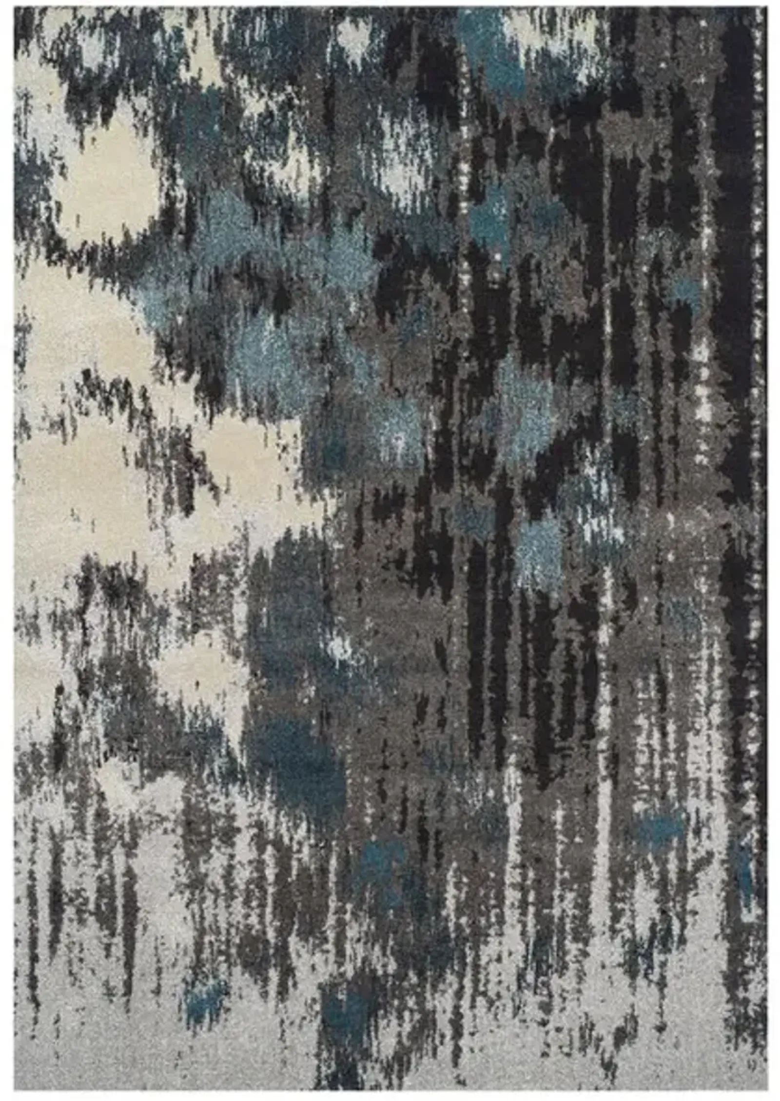 Modern Greys Teal Area Rug